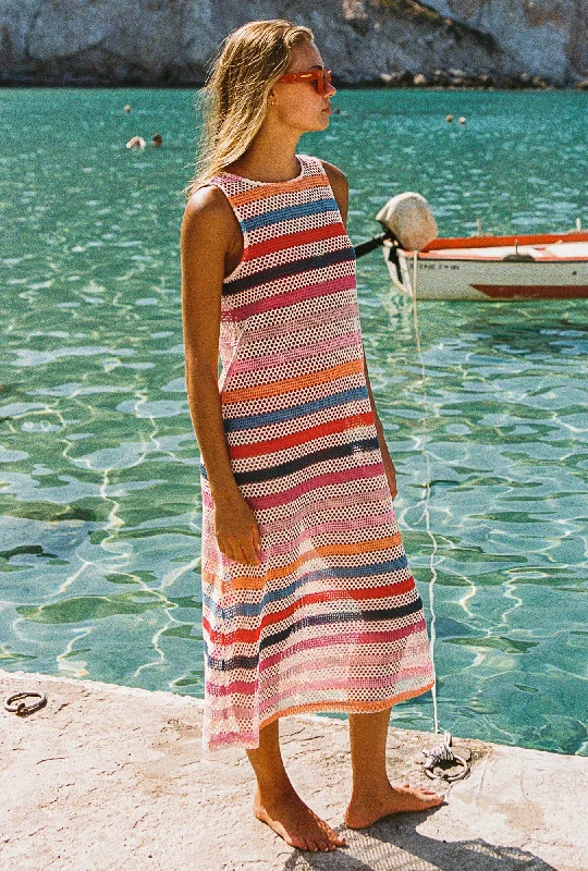 Can't Miss Poolside Dress In Summer Stripe