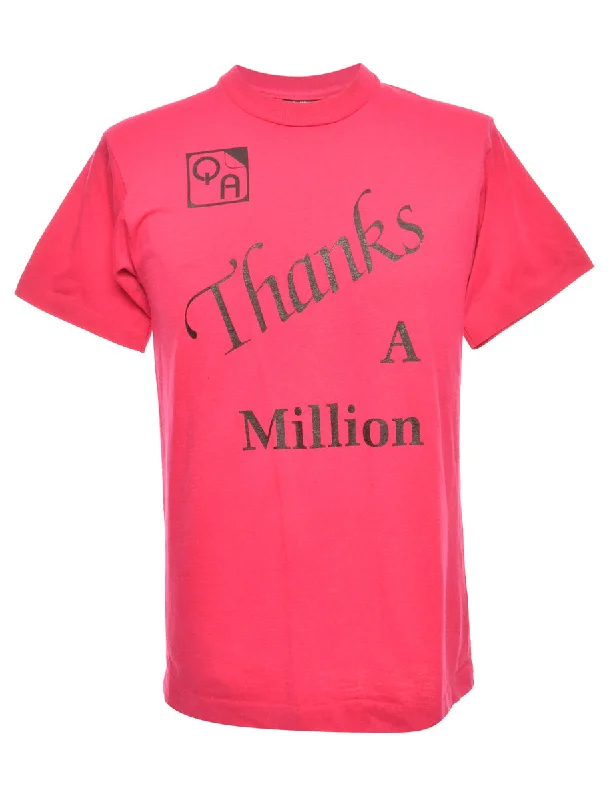 Special Promotion Pink Printed T-shirt - L