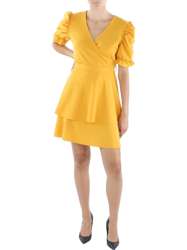 Exclusive Savings Womens Tiered Above Knee Fit & Flare Dress
