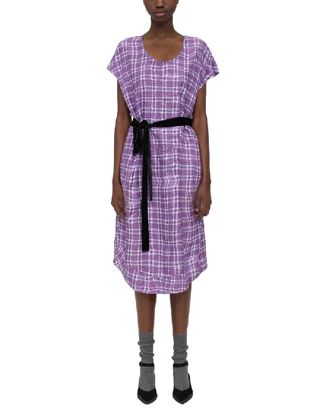 Special Savings Theory Wrinkle Check Dress