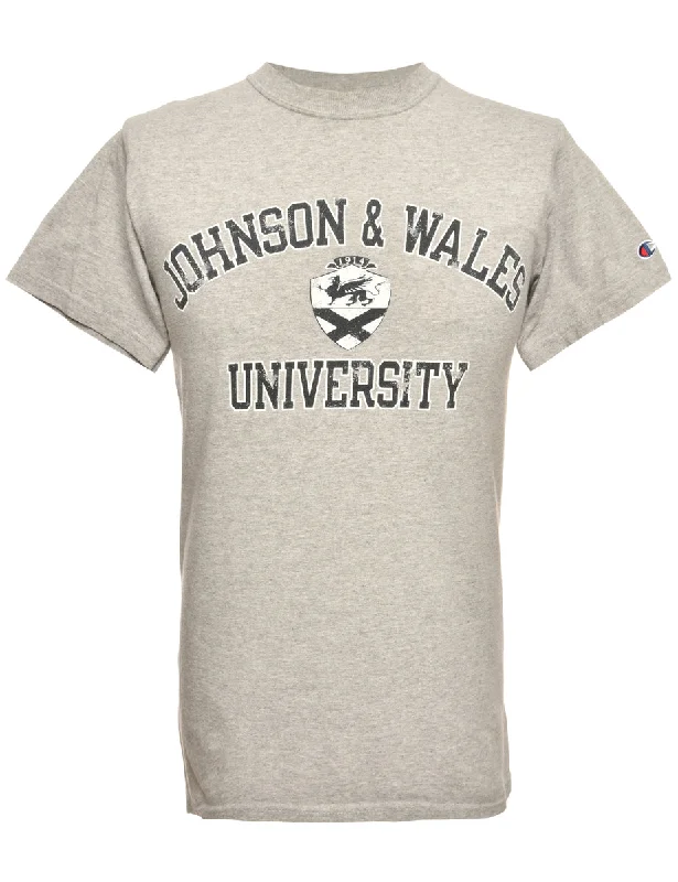 Price Cut Grey Champion Printed T-shirt - S