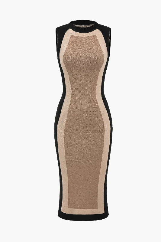 Super Savings Patchwork Sleeveless Knit Dress