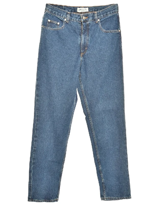 Closeout Zip Front Stone Wash Straight Fit Jeans - W34 L32