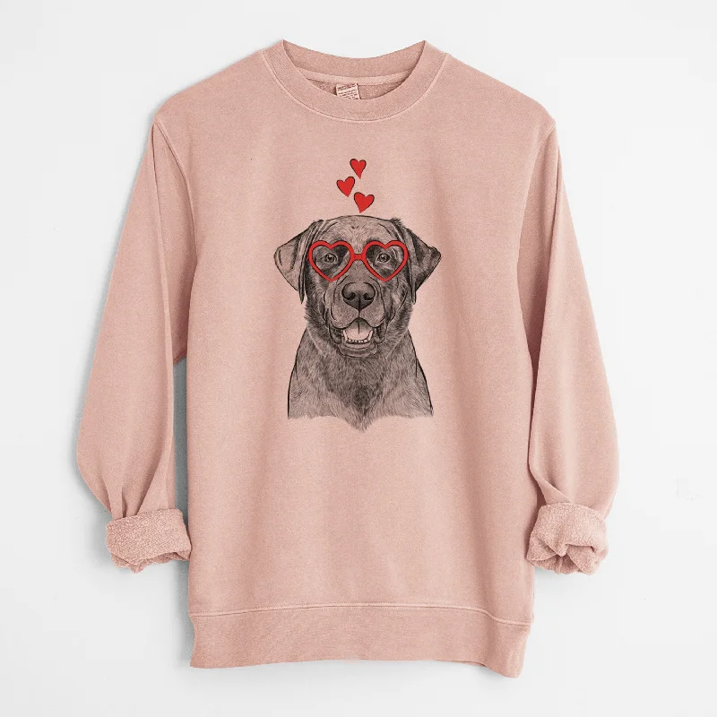 Price Drop Alert Valentine Heath the Black Lab - Unisex Pigment Dyed Crew Sweatshirt