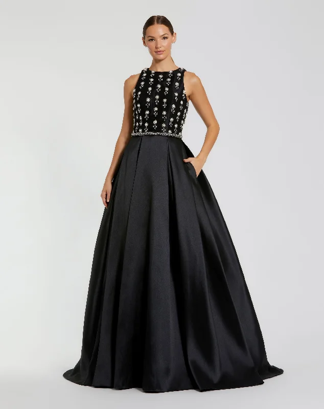 The Best Prices High Neck Sleeveless Beaded Ball Gown