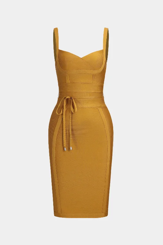 Crazy Deals Knit Tie Front Zipper Slip Dress