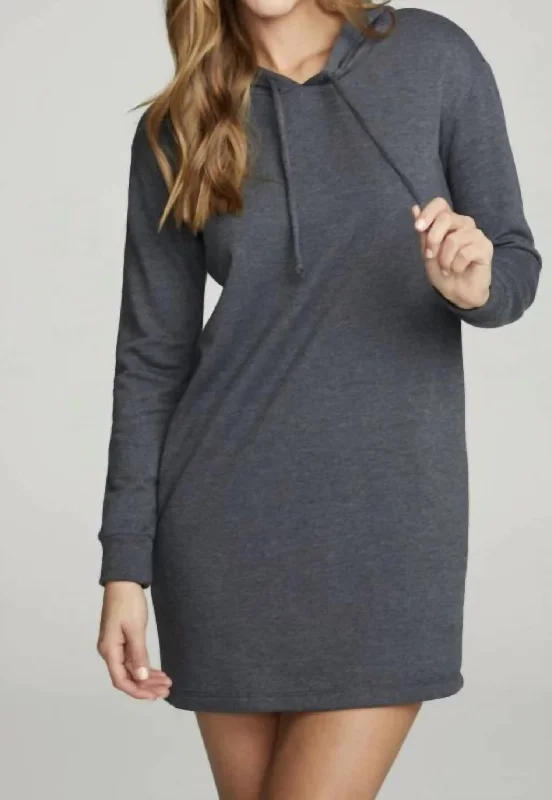 Early Access Long Sleeve Hoodie Dress In Phantom