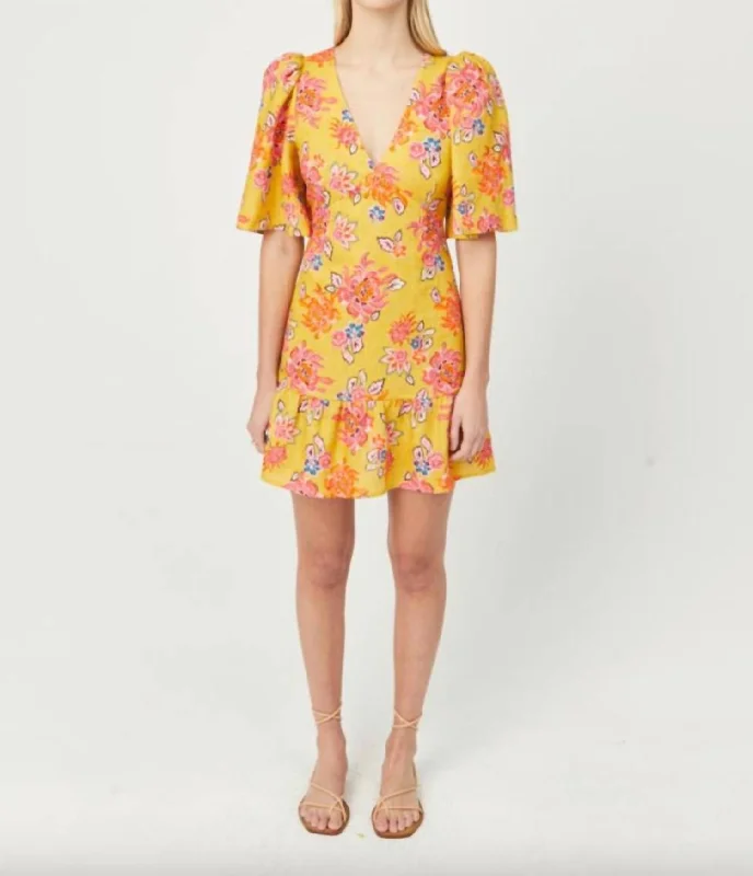 Online Exclusive Mariana Dress In Gold Lanai