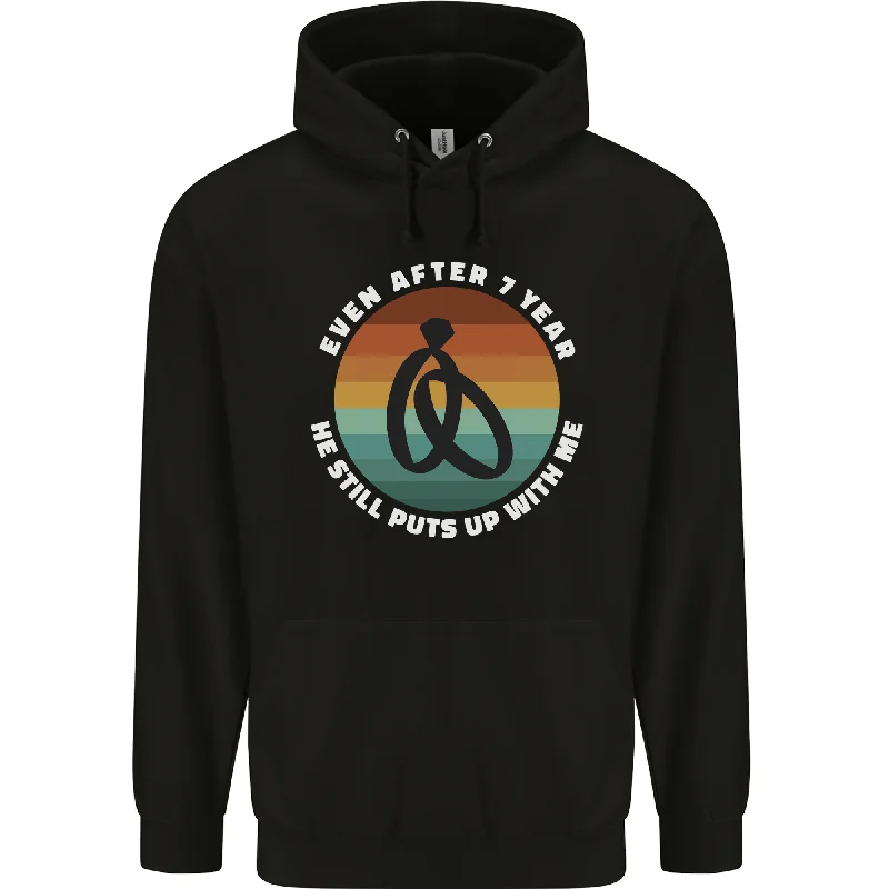 Markdown Madness 7 Year Wedding Anniversary 7th Marriage Mens 80% Cotton Hoodie