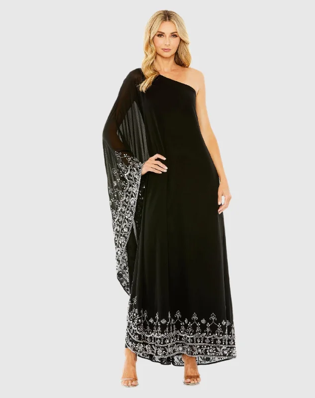 Today’s Special One Shoulder Embellished Trapeze Gown