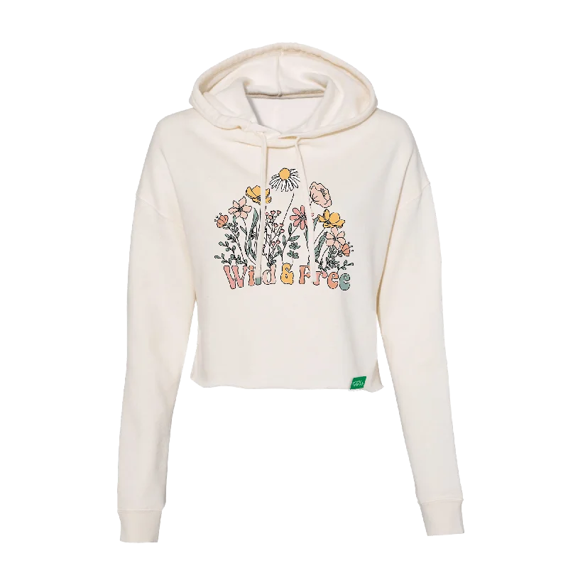 YEAR-End Clearance Wild and Free Flowers Women's Crop Hoodie