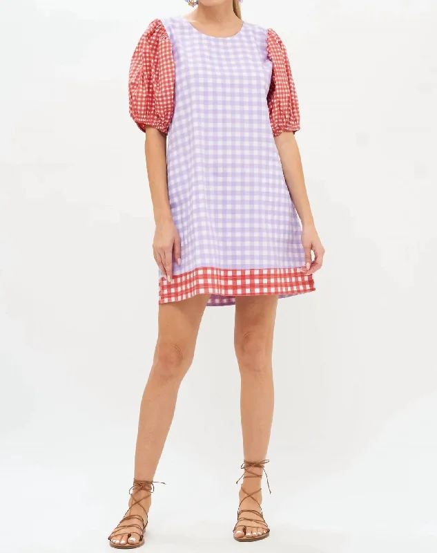 Unbeatable Prices Puff Crew Neck Dress In Multi