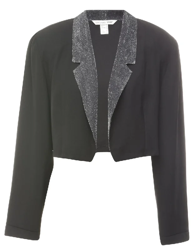 Best Deals Cropped Black Jacket - L