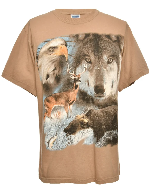 Deal Dash Brown Animal T-shirt - M