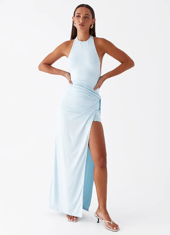 Hurry In Oceana Maxi Dress - Blue