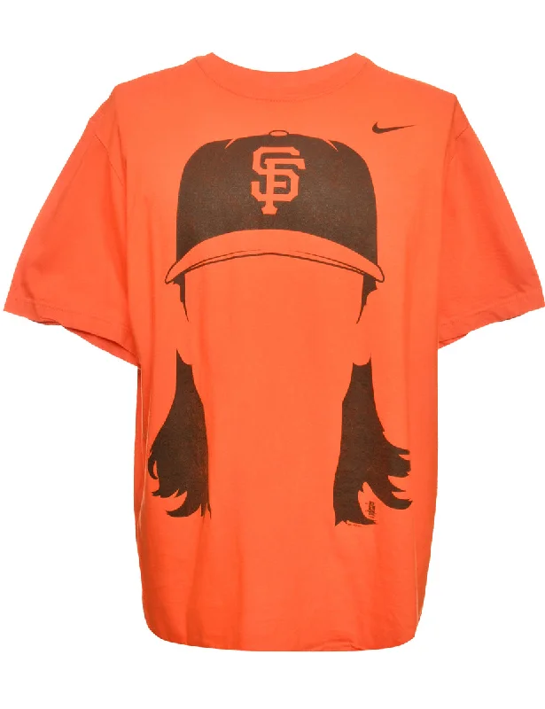 Extra Savings Orange Nike Printed T-shirt - XL