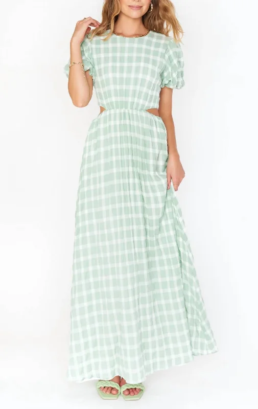Loyalty Reward Eloise Maxi Dress In Green Plaid