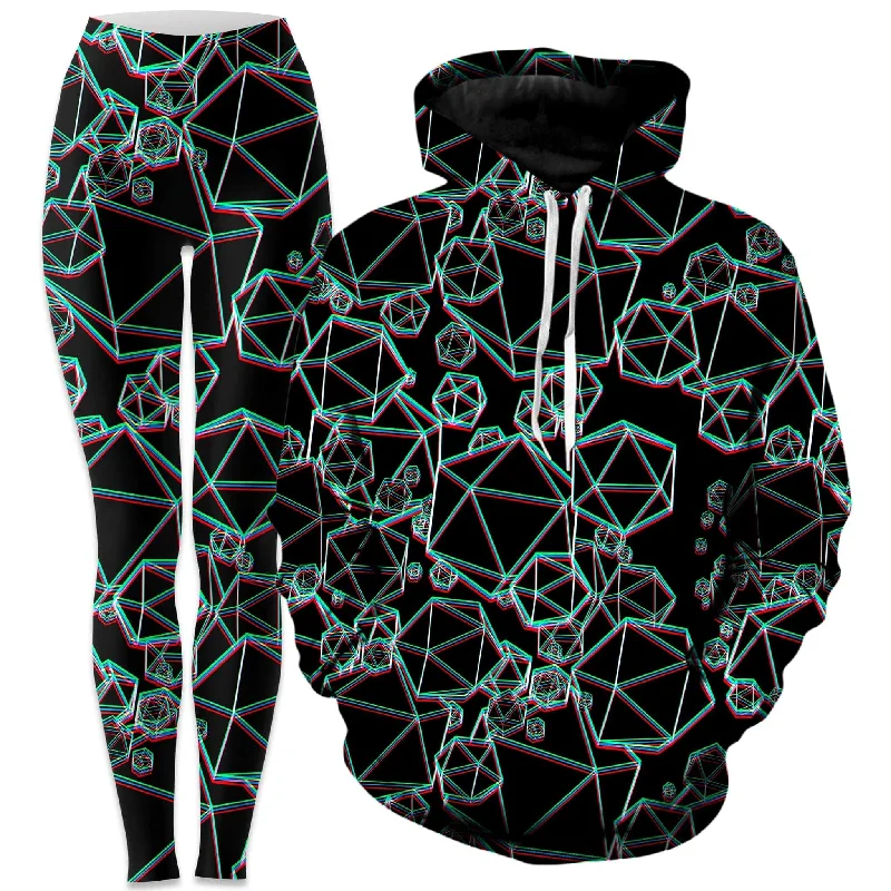 Fantastic Deals Icosahedron Madness Glitch Hoodie and Leggings Combo