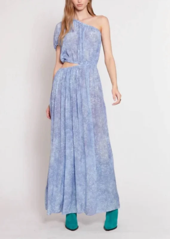 Warehouse Sale Charlie Dress In Blue Spray Paint