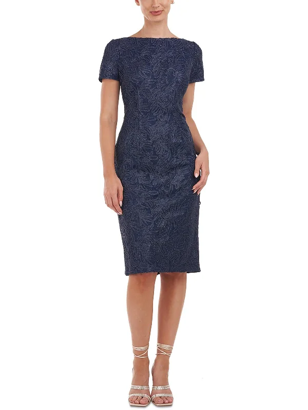 Price Buster Scarlet Womens Boatneck Midi Sheath Dress