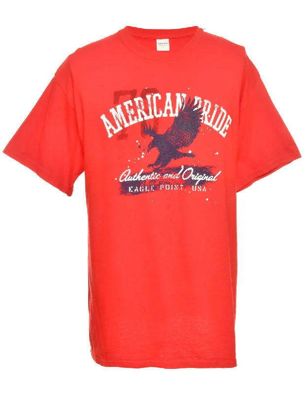 Deal Frenzy Red Gildan Printed T-shirt - L