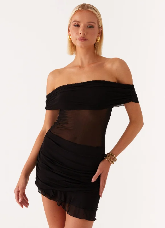 Deal of the Week Nelly Off Shoulder Mini Dress - Black