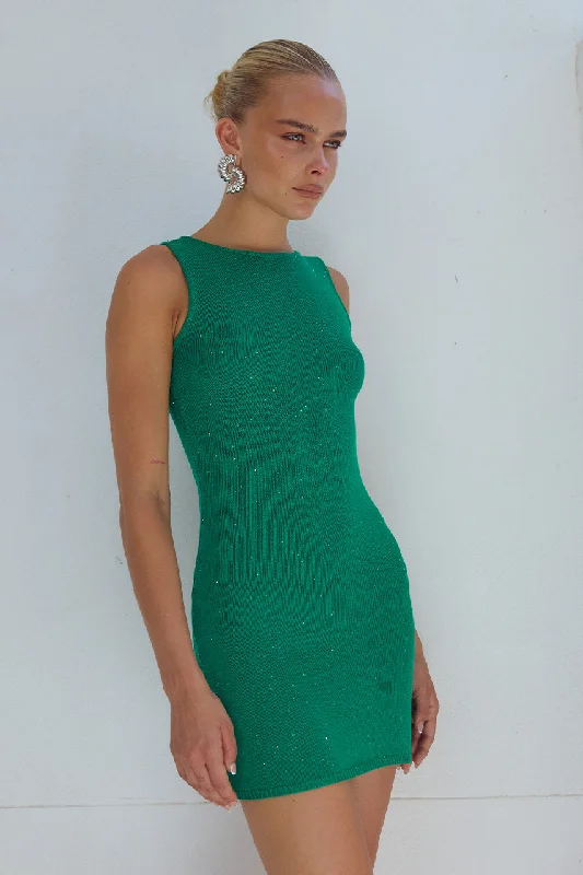 Super Bargain ODESSA MINI DRESS - EMERALD