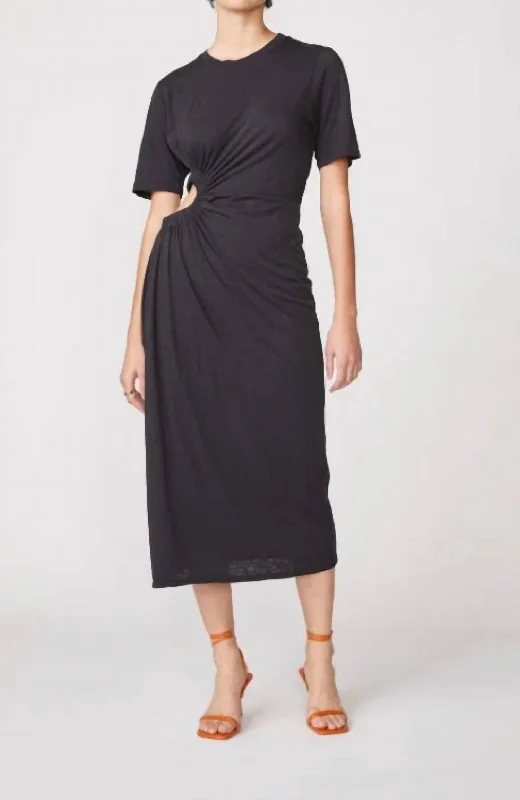 Act Fast Supima Slub T-Shirt Dress In Black