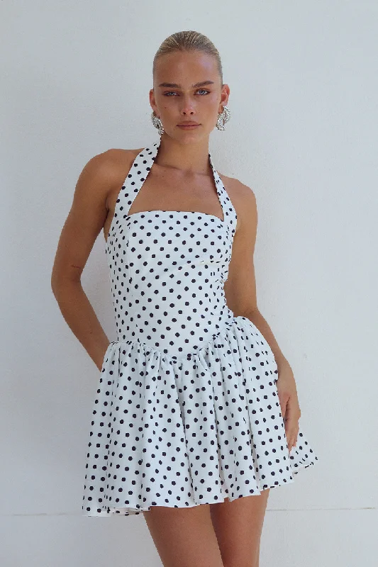 Deal of the Week WINSLOW MINI DRESS - WHITE POLKA