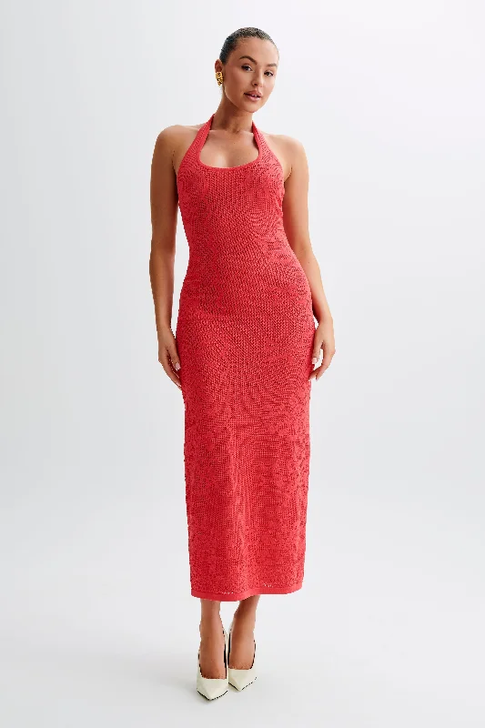 Exclusive Online Offer Patrizia Knit Halter Maxi Dress - Pomegranate