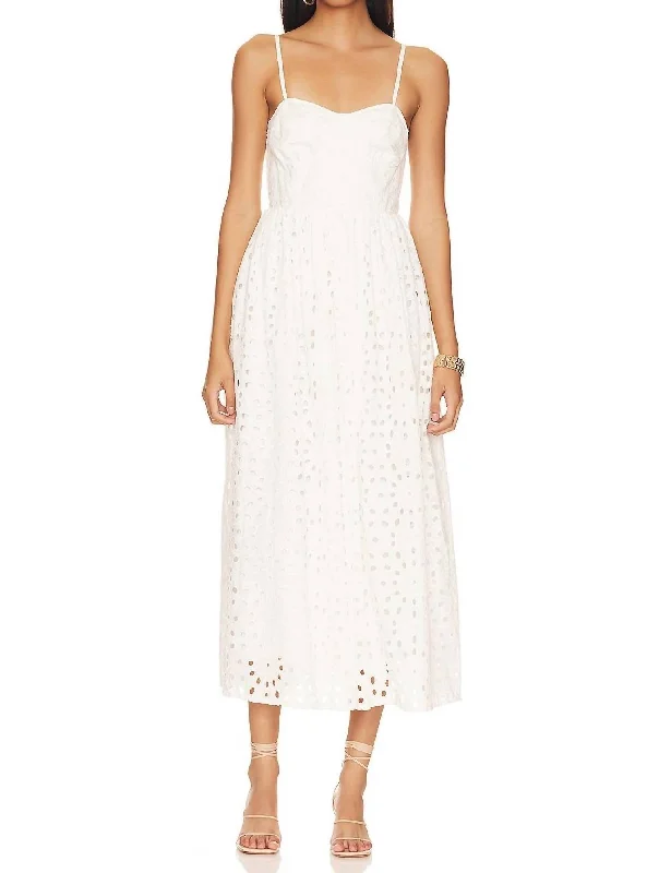 Major Savings Kaur Eyelet Dress In White