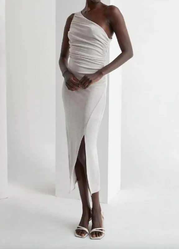 Blowout Sale Coco Slinky Midi Dress In Silver