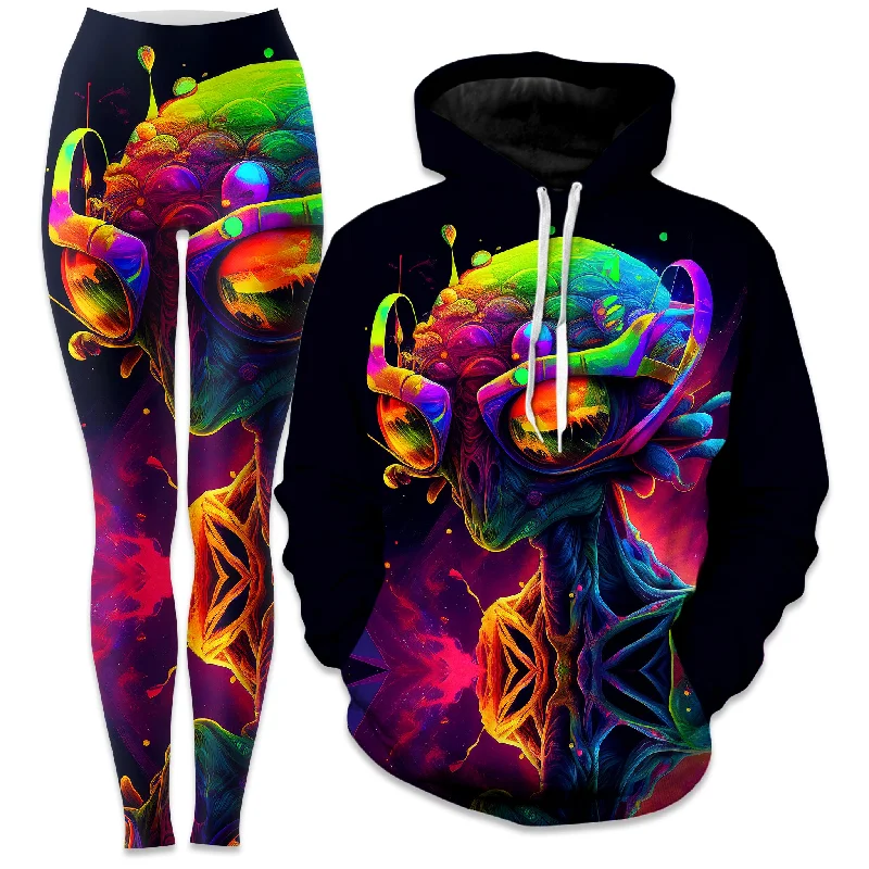 Act Now Psychedelic Alien Hoodie and Leggings Combo