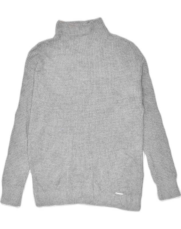 Closeout Sale MICHAEL KORS Womens Turtle Neck Jumper Sweater UK 12 Medium Grey